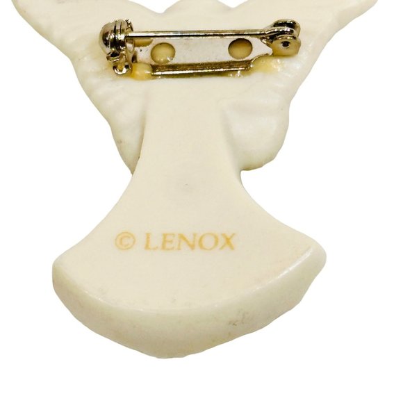 Lenox Porcelain Angel Brooch Signed - Picture 6 of 6